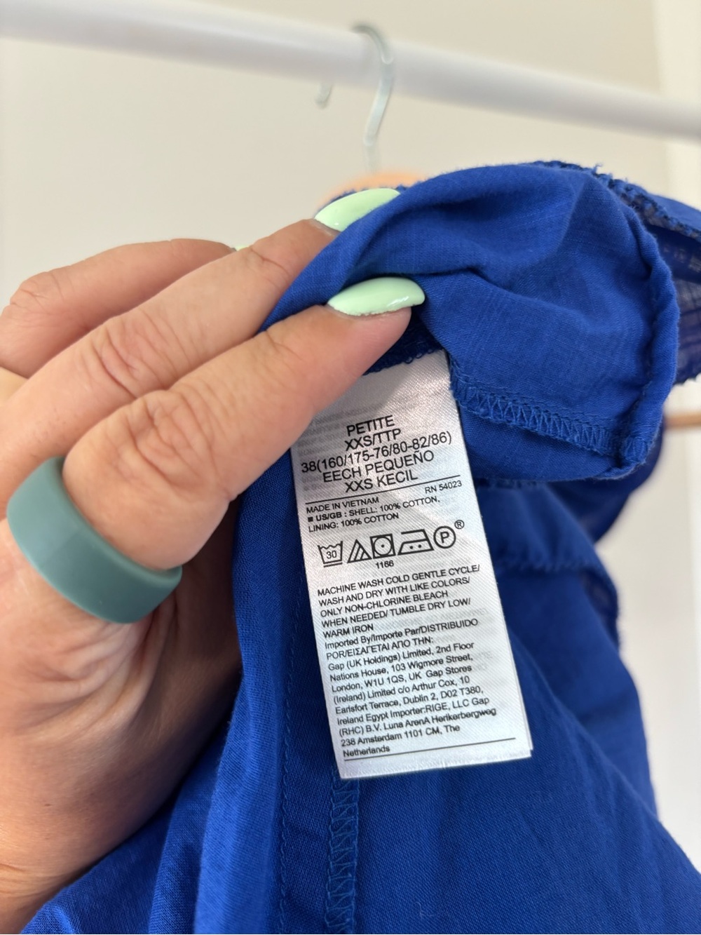Banana Republic Sleeveless Wrap Cotton Midi Dress - Cobalt - Picture 9 of 9